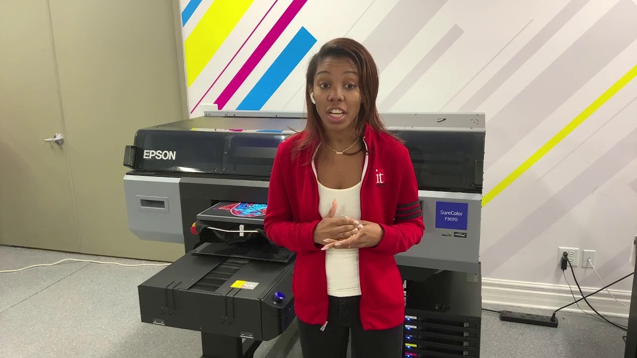EPSON SureColor F3070 Industrial DTG Direct-to-Garment Printer - Printing Demonstration and Overview