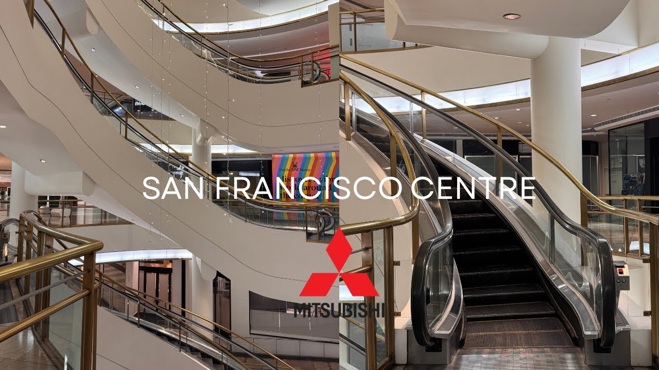 Farewell. Iconic Mitsubishi Spiral Escalators at the San Francisco Centre Mall.