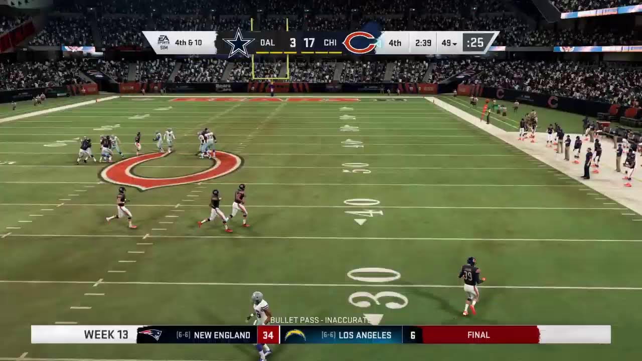 Madden 20 Bears VS Cowboys Season Week 13 December 14 2025