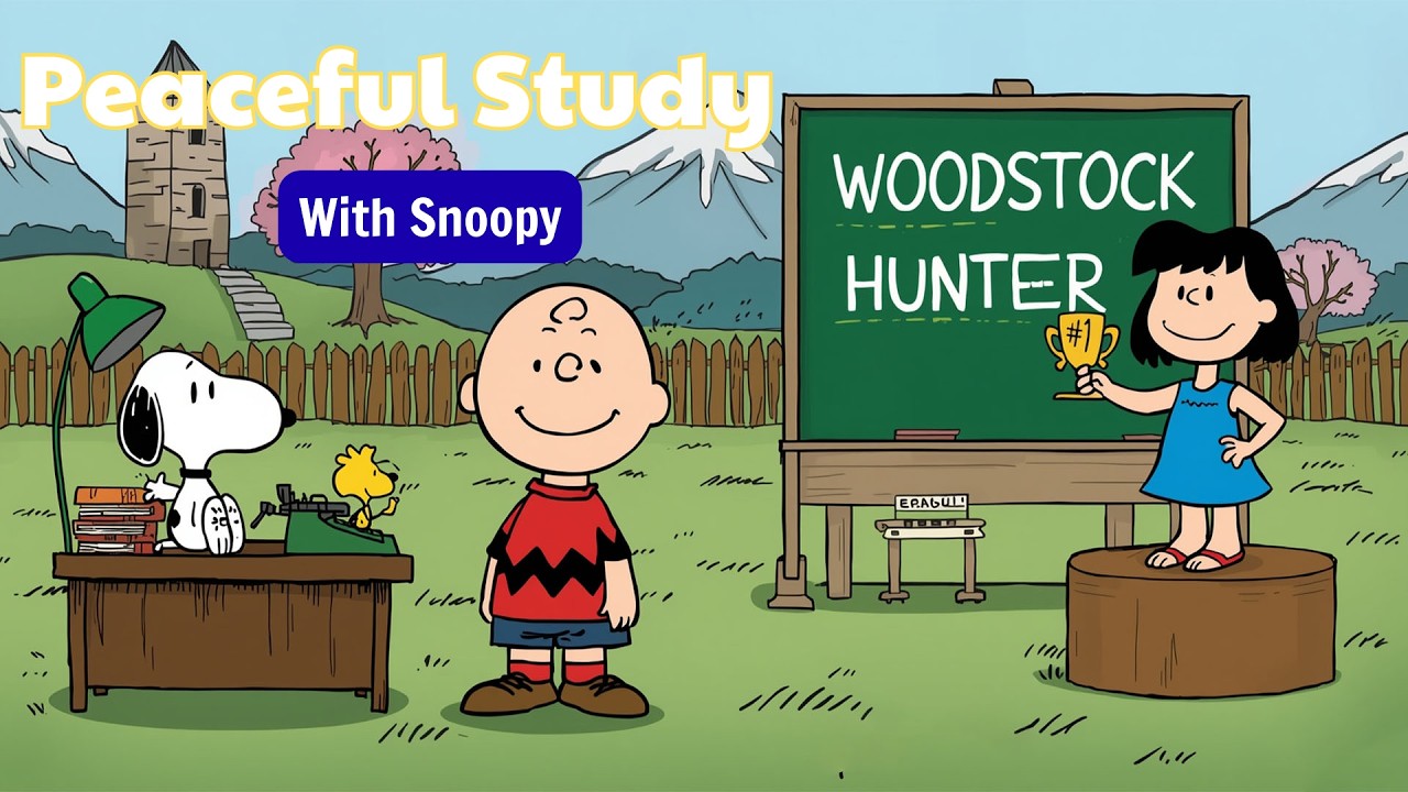 Peaceful Study Time with Snoopy ✨📖 | Calm Jazz Background Music for Focus & Learning