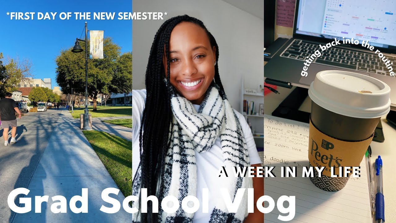 GRAD SCHOOL VLOG: first day of a new semester & getting back into the routine of school & work
