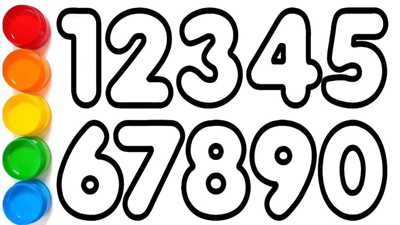 1234567890, How to Draw Number 1 to 10 for kids | Kids Drawing Videos | KS ART