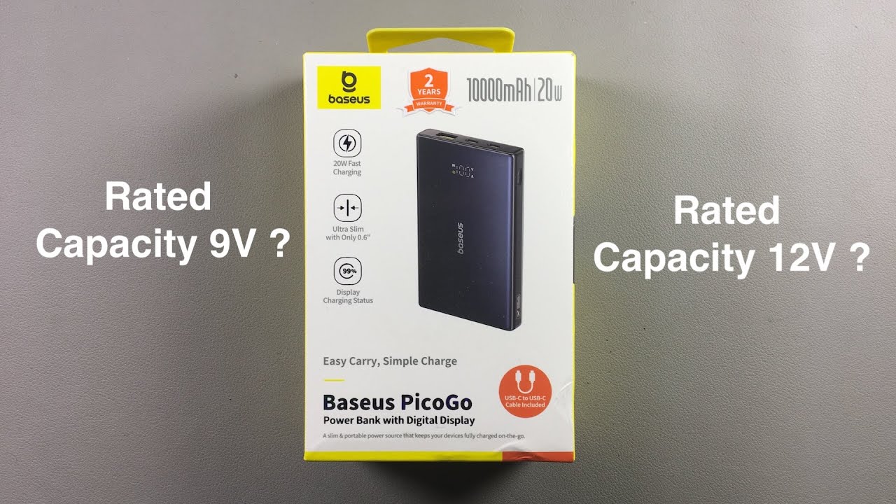 Baseus PiCoGo Powerbank 10000mAh 20W Rated Capacity 9V dan 12V
