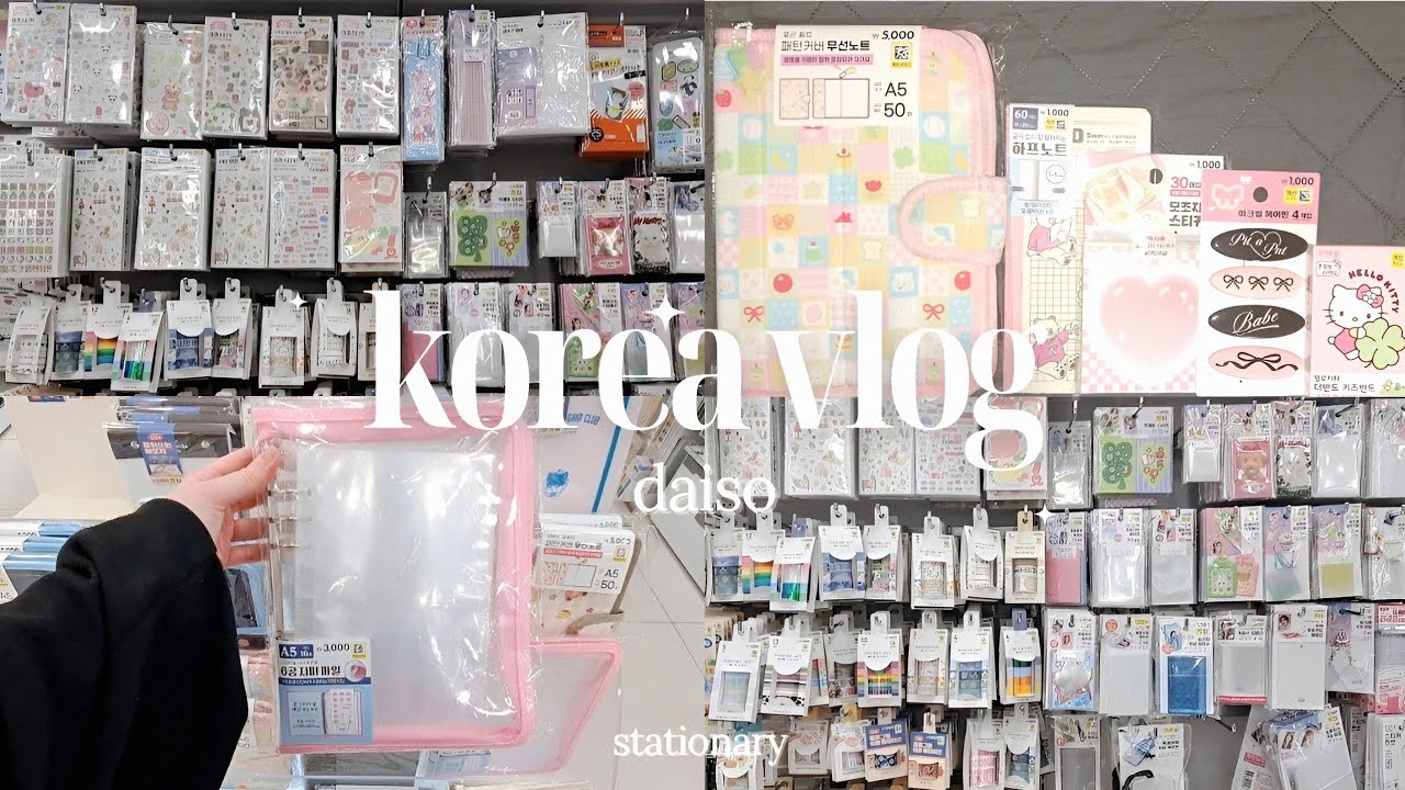 shopping in korea vlog 🇰🇷 daiso stationery 🌈🧸🍒 cutest notebooks collection