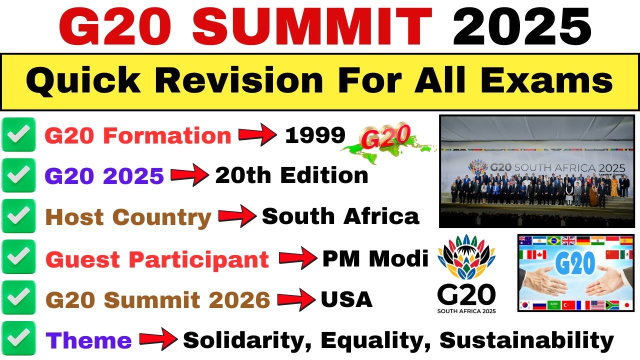 G20 Current Affairs 2025 | Complete G20 Shikhar Sammelan 2025 Highlights