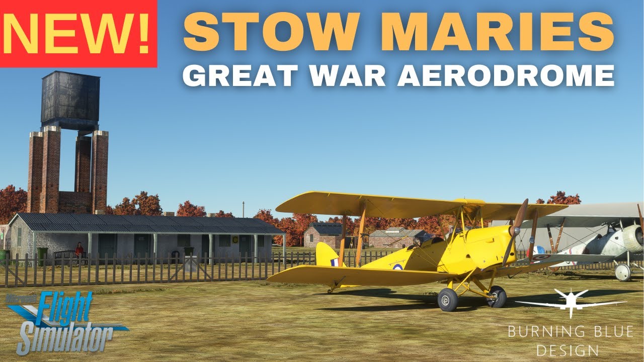 Обзорный полёт самолёта Burning Blue Design Stow Maries EGZK — DH.82 Tiger Moth — Microsoft Fligh...