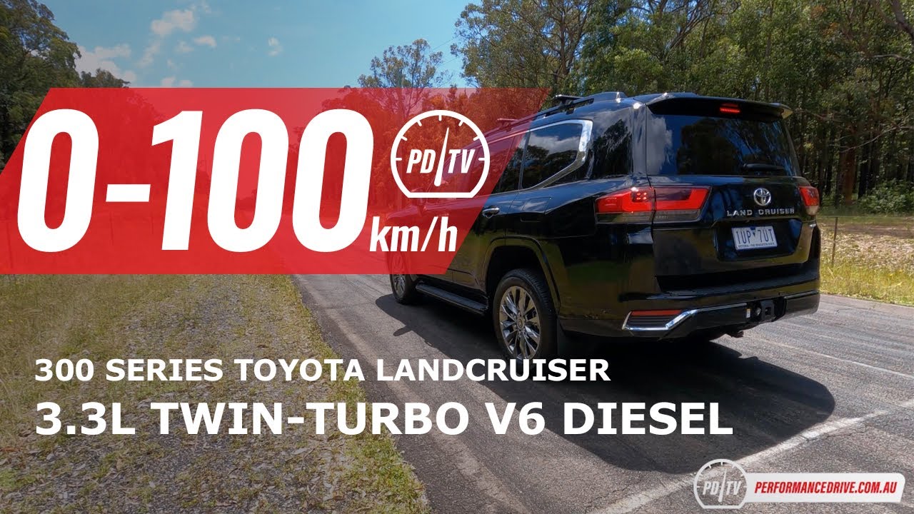 Toyota LandCruiser 2022 года (серия 300) разгон от 0 до 100 км/ч и звук двигателя