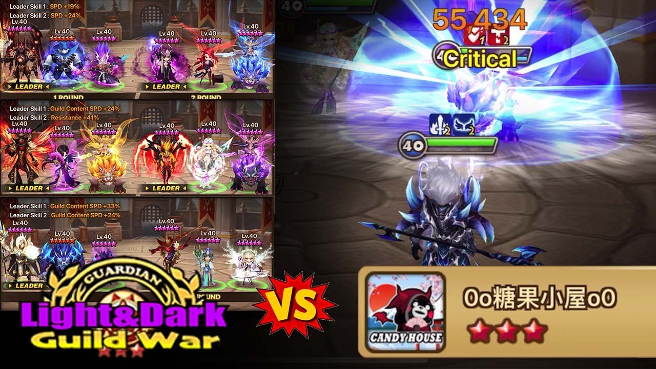 55k Damage CHOW DEBUT in a Light&Dark Guardian 3 Guild War!! - Summoners War