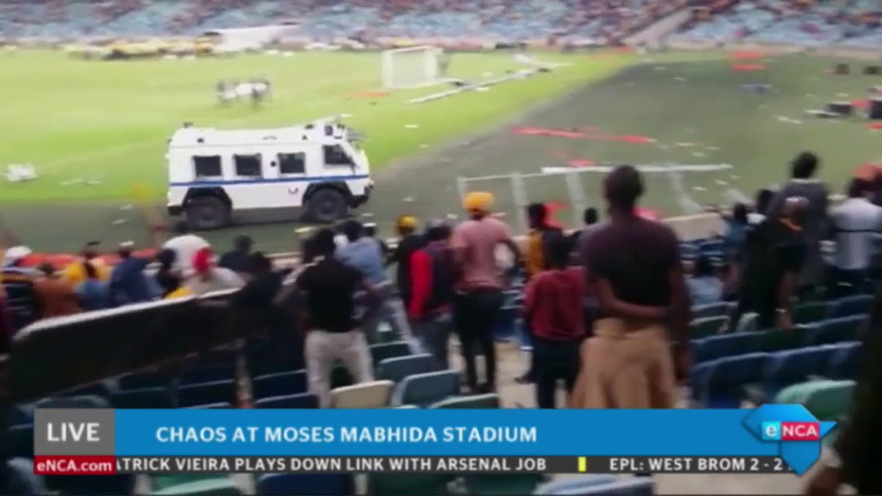 Chaos at Durban's Moses Mabhida stadium