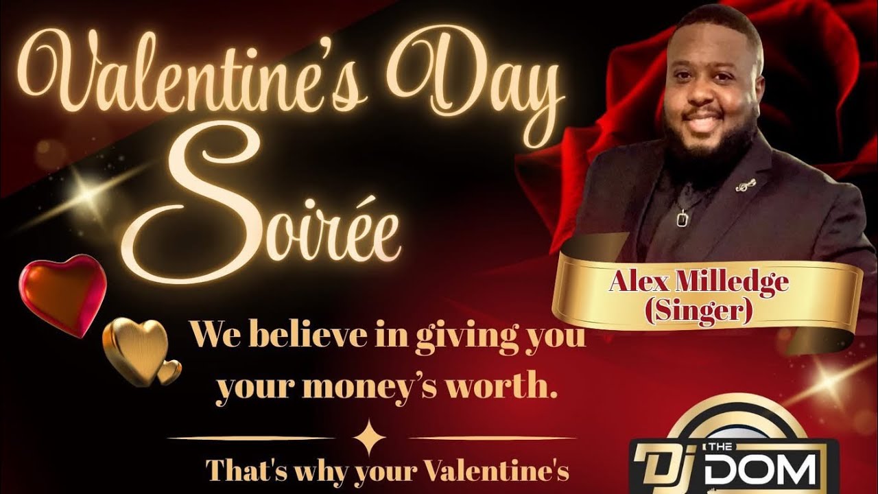 Alex Milledge dinner serenade at the Valentine’s Day Soirée 