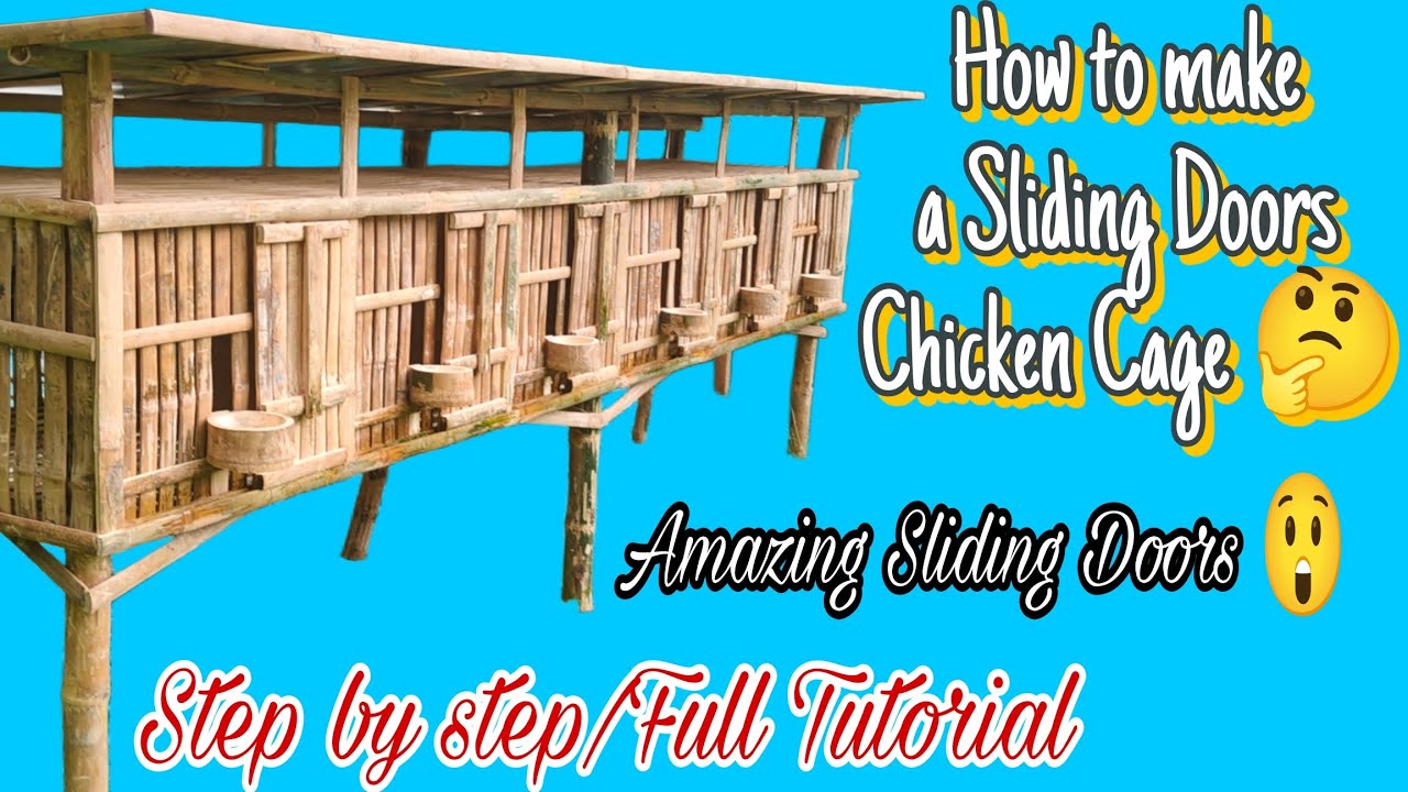 How to make a Six Doors Sliding Doors Chicken Cage Full Tutorial (30x72 inches) Amazing Chicken Cage