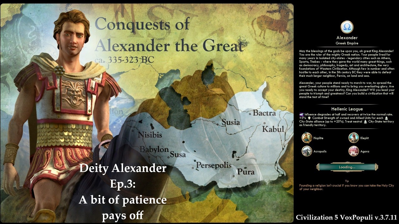 Civ 5 Vox Populi: Deity Alexander - Ep.3: A bit of patience pays off