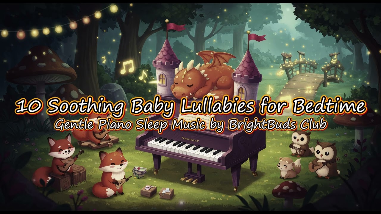10 Soothing Baby Lullabies for Bedtime | Gentle Piano Sleep Music by BrightBuds Club