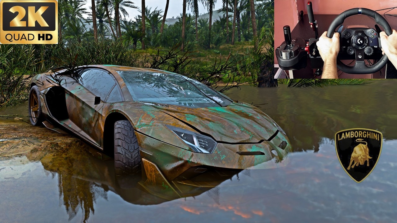 Rebuilding Lamborghini Aventador SVJ (1560HP) | Forza Horizon 5 Steering Wheel Gameplay