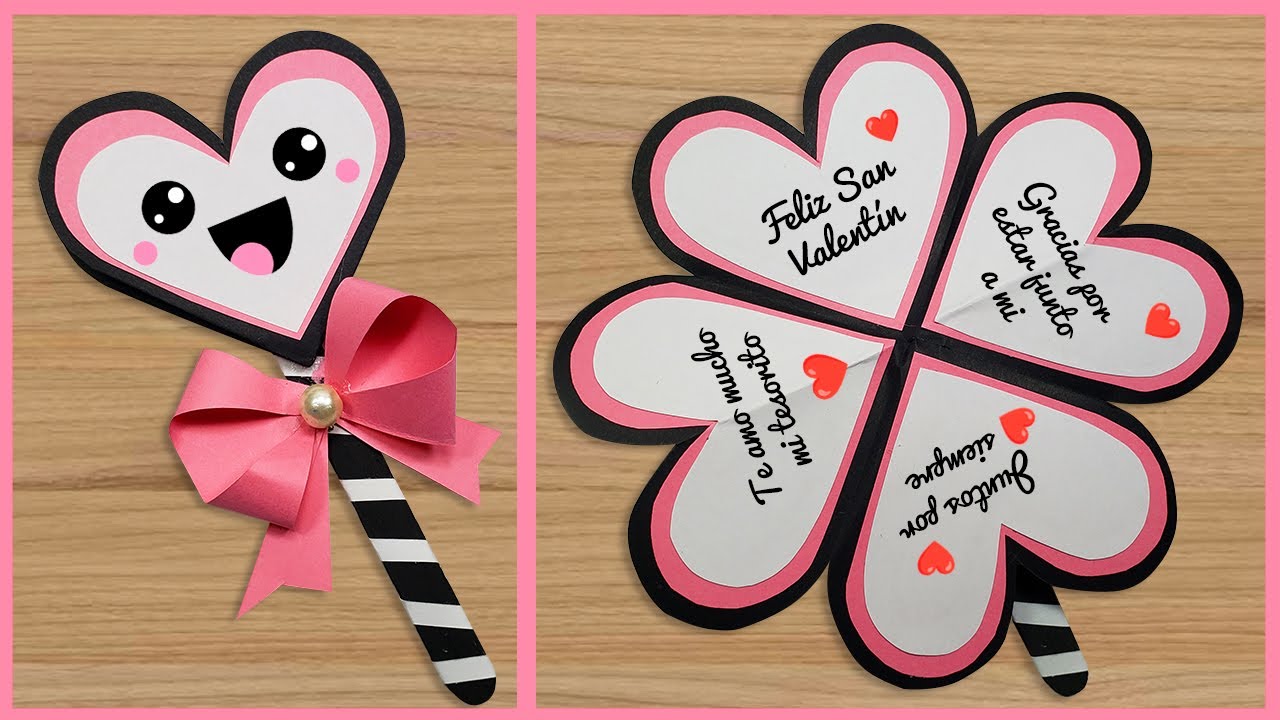 🎀😍 TARJETA PLEGABLE San Valentín corazón 😍🎀 DIY hecho a mano 💖 Valentine's Day Card 💖