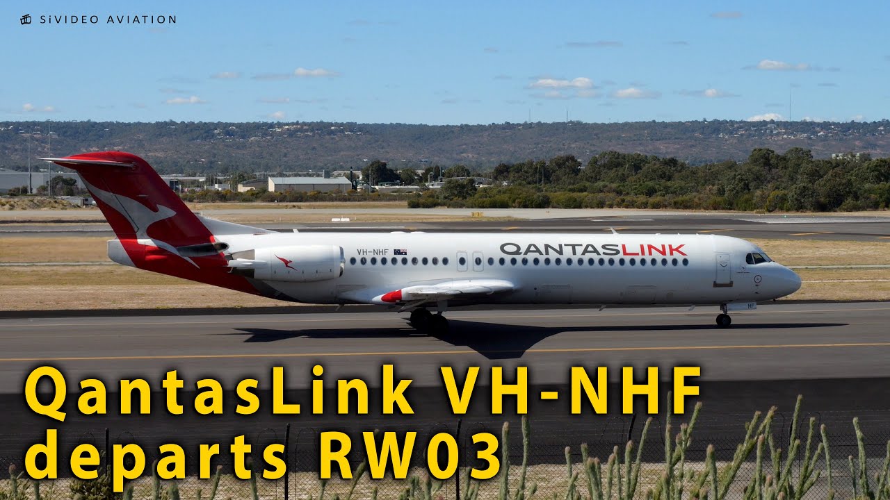 QantasLink (VH-NHF) departing Perth Airport on RW03.
