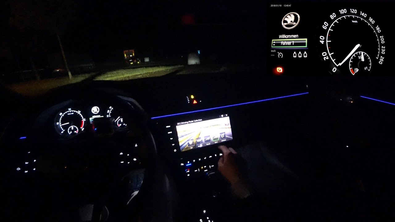 2019 Skoda Superb 2.0 TDI 4x4 L&K 4K POV DRIVE | German Autobahn at night