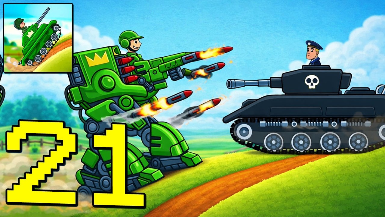 Hills of Steel - Gameplay Walkthrough Part 21 - Shooting, Update Tank, Solo vs Team, (Android,iOS)
