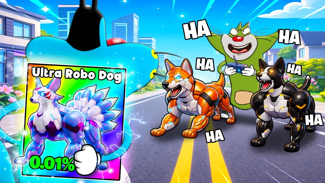 Roblox Oggy Pretending To Be Noob In Robo Animal Fight With Jack