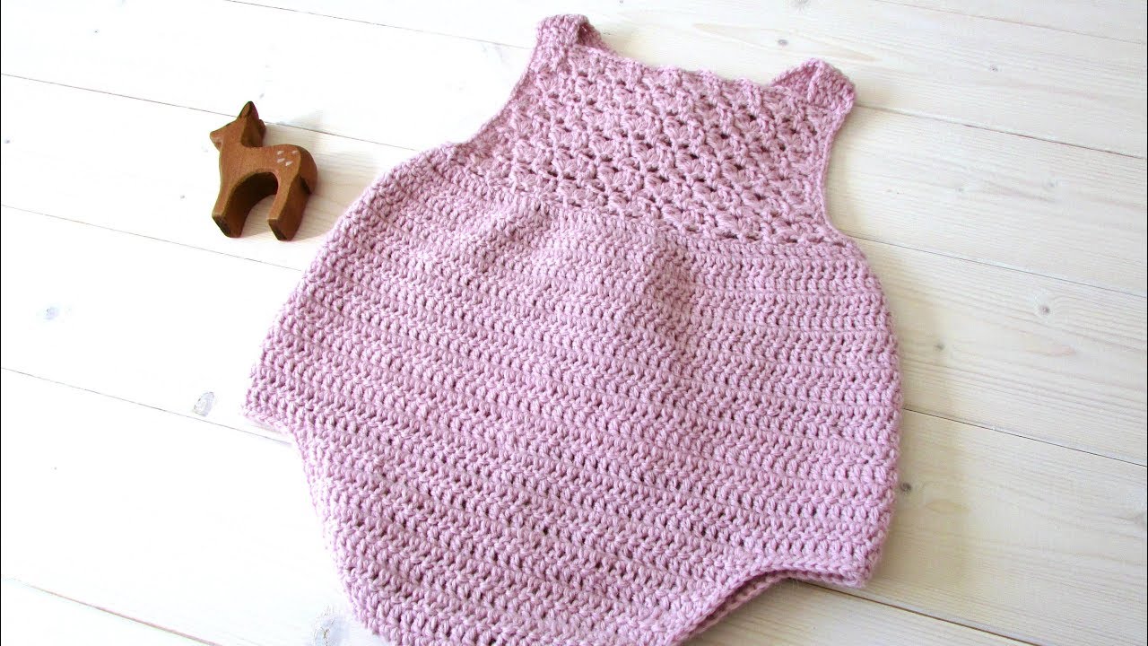 How to crochet a pretty shell stitch baby romper - the Millie romper