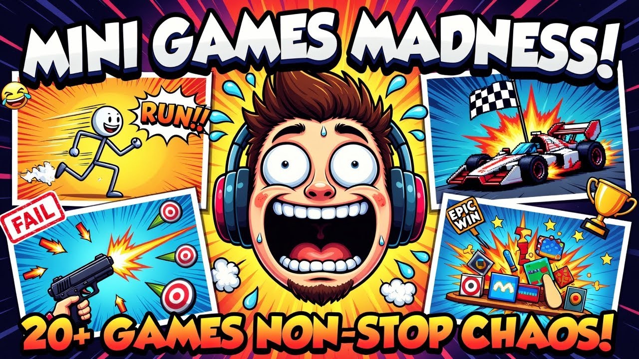 EPIC MINI GAMES MARATHON! 🚀 Shooting, Racing & Stick Figure Running Chaos!