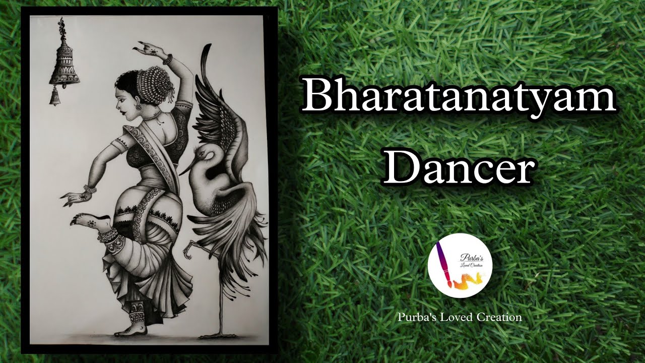Classical dance Drawing with Pencil sketch/ Bharatanatyam Dancer