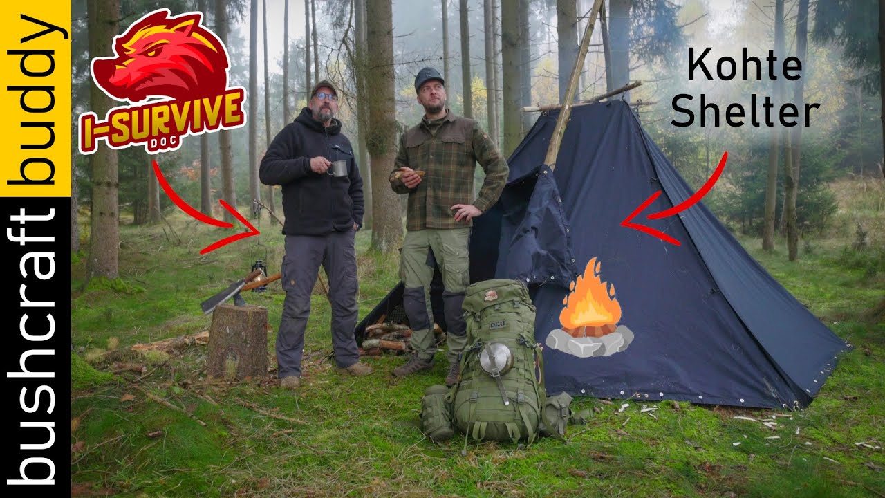 Old-School Kohte Canvas Shelter | Open Fire Heating | Autumn Overnight