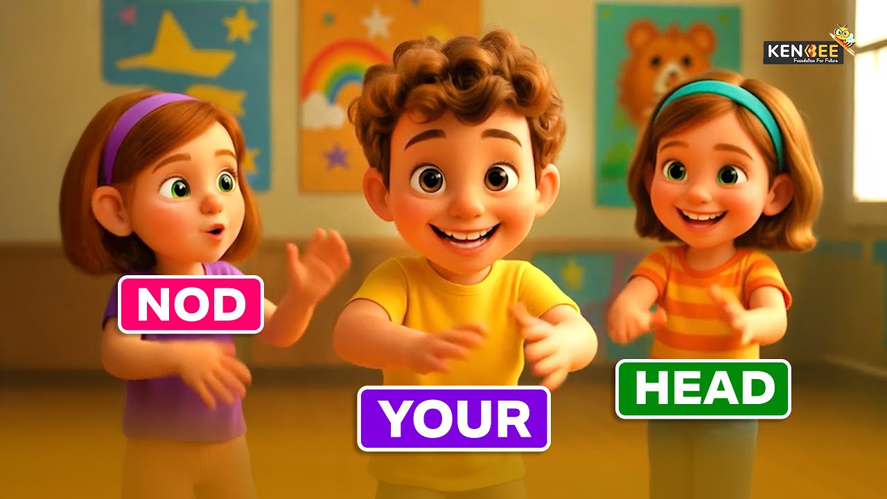 The Body Song Rhyme 🕺 | Nod Your Head And Shake | Body Parts Action Song | Preschool