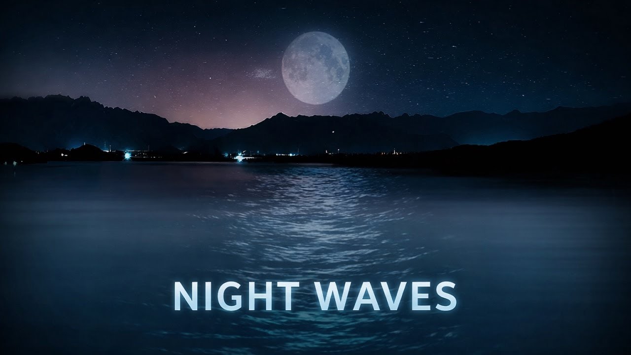 Night Ocean Waves with Gentle Wind & Deep Ambient Tones (8 Hours)