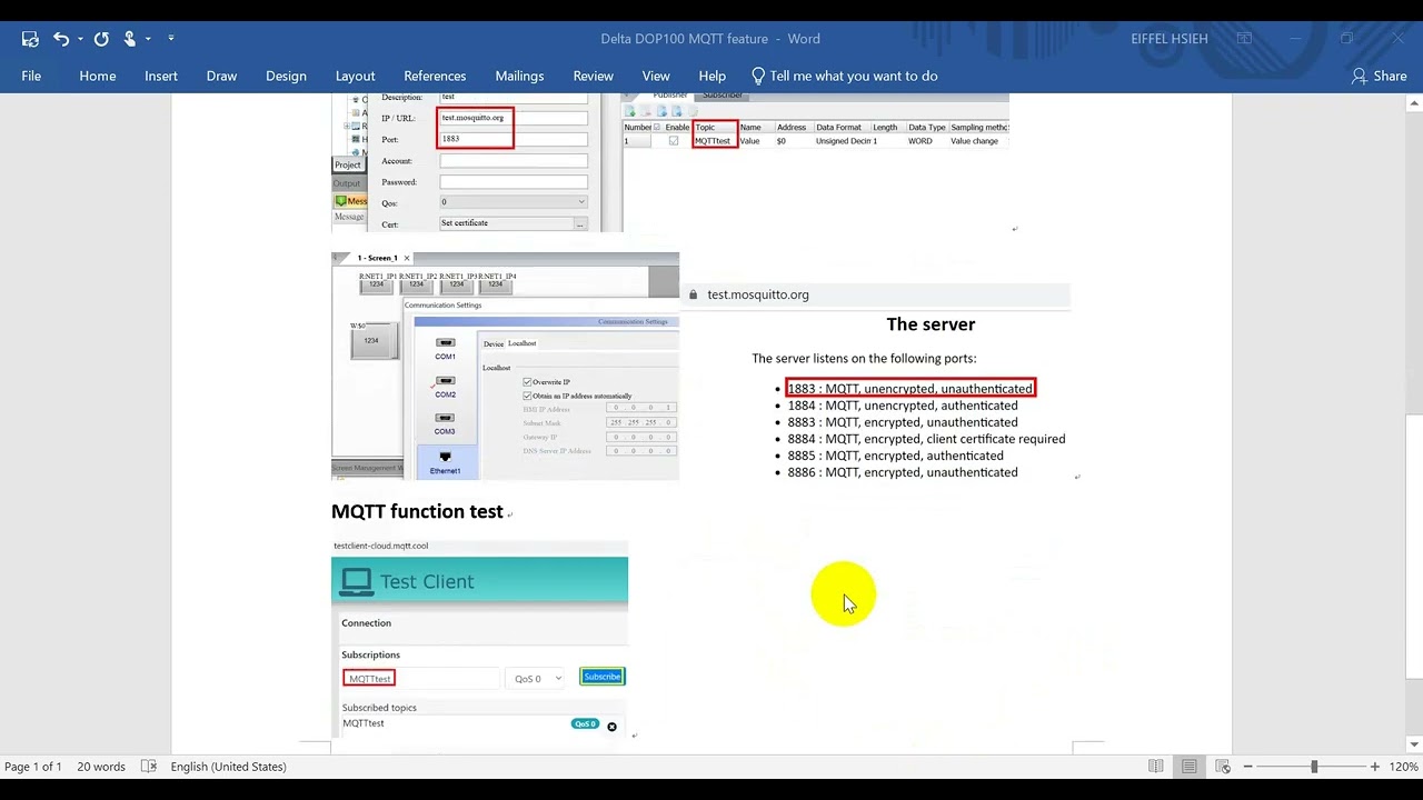 Delta DOP100 MQTT feature