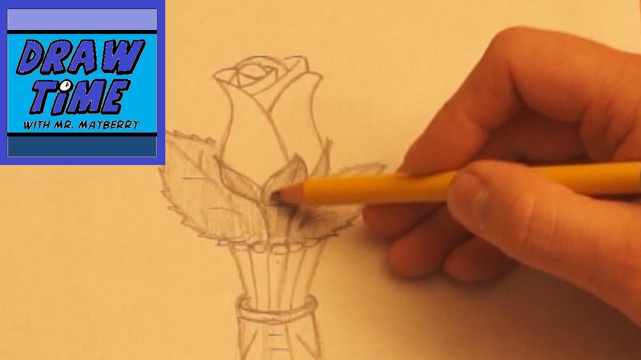 How to Draw a Vase With a Rose
