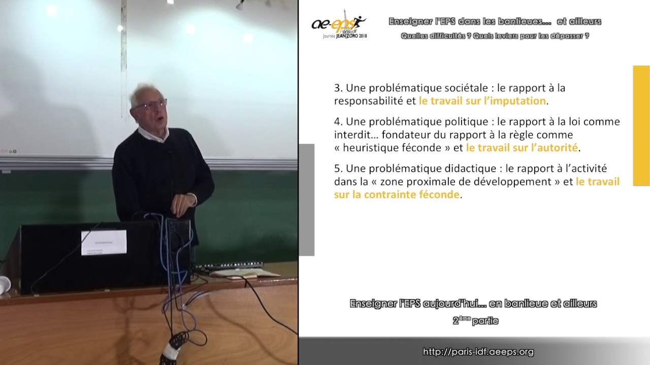 Philippe Meirieu : « Enseigner l'EPS aujourd'hui [...] », partie 2/3 — Journée Jean Zoro 2018