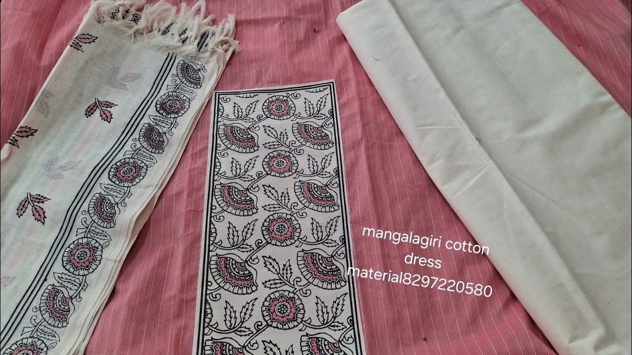 Mangalagiri cotton dress material  8297220580 