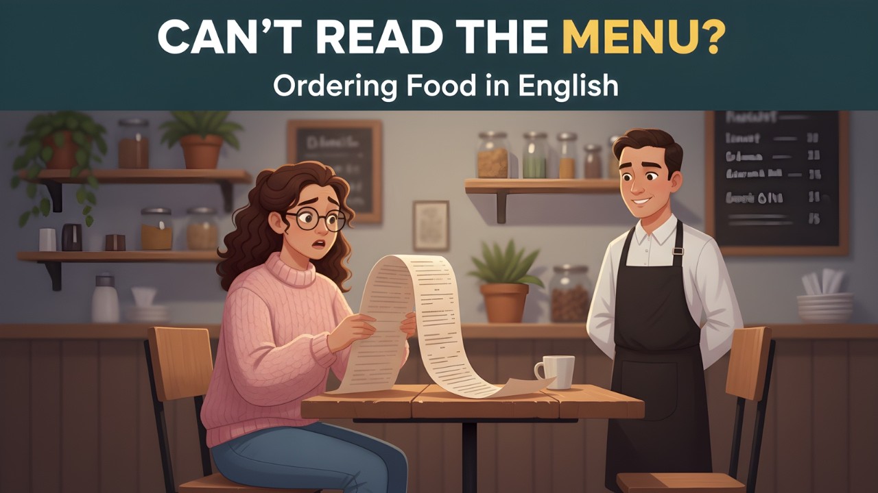 Can’t Read the Menu? Ordering Food in English | Restaurant English Conversation Practice