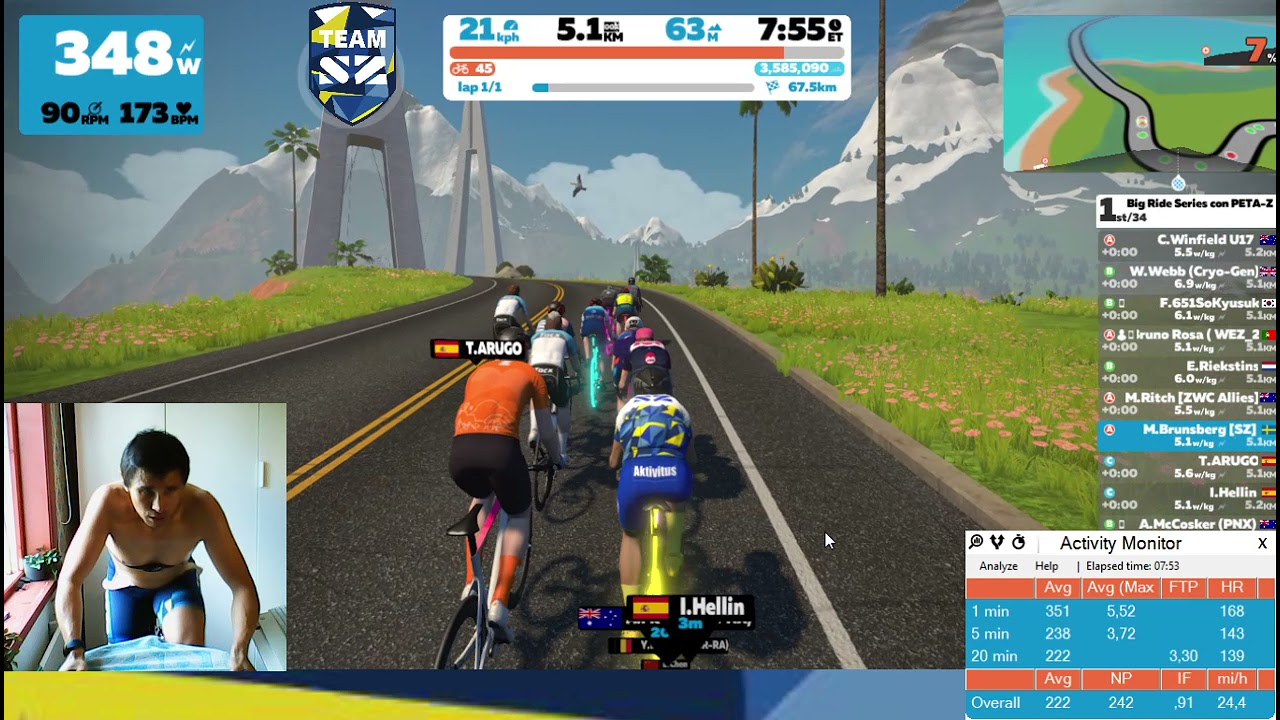 Team SZ - Big Ride Series Con PETA - Z (A) Watopia Pretzel 72km