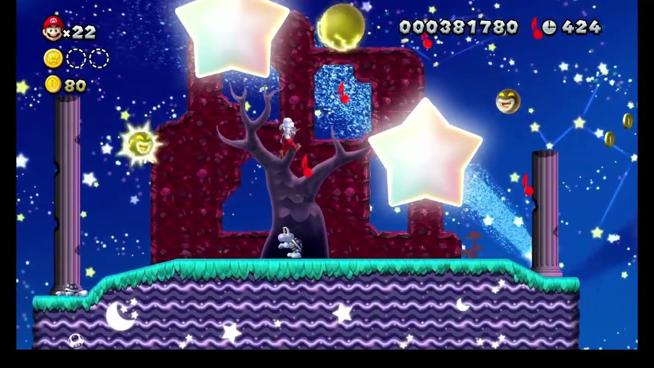NSMBU Custom Level - Spark-Shock Sky