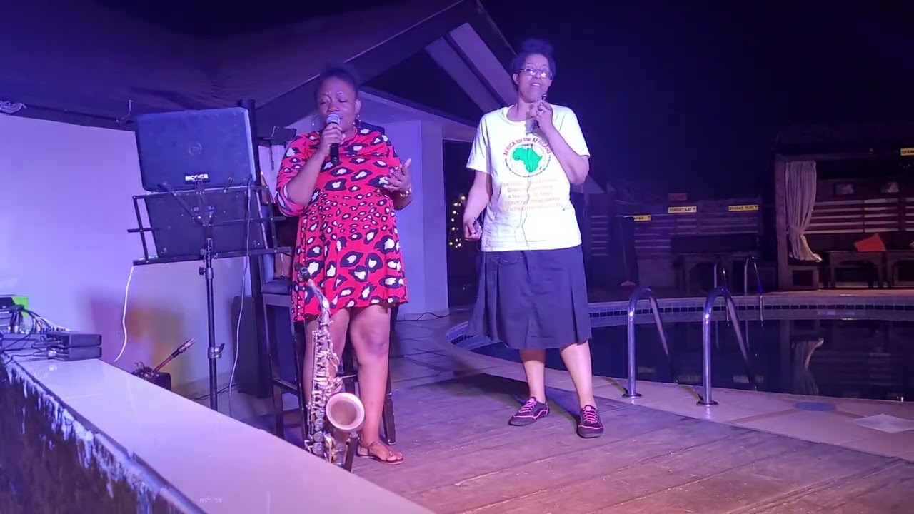 Karaoke atJamRock Restaurant & Grill at Oak Plaza - Ghana May 2022 Journey of a Lifetime Tour