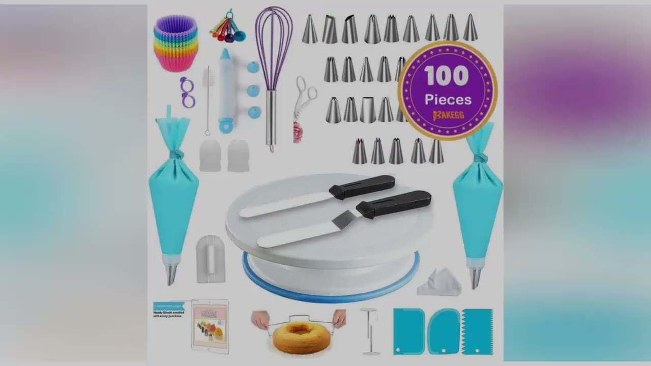 Cake Decoration Set, Cake Carousel Rotating Wheel Beginner Baking Set, Russian Pipe Tip Set, Cake Ba