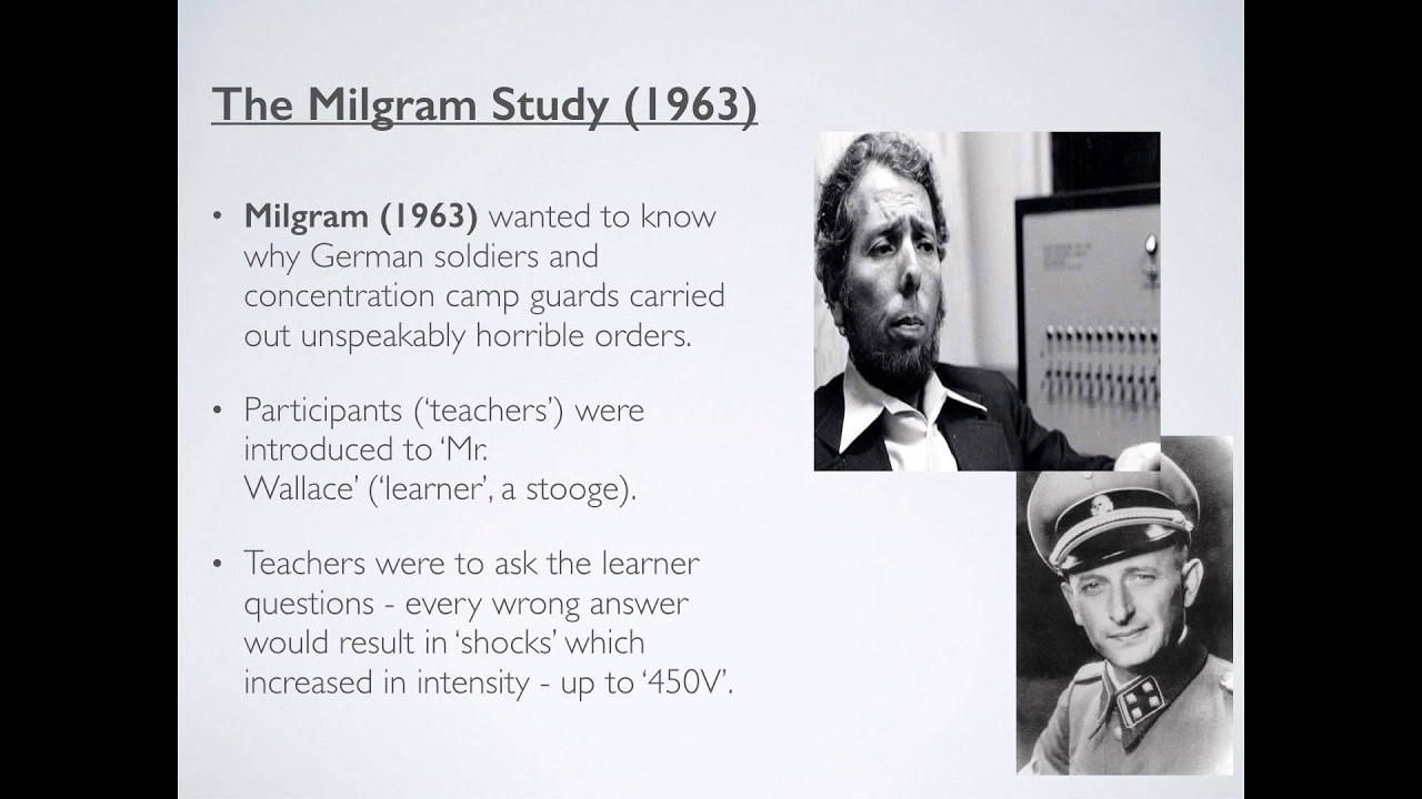 Obedience - the Milgram Study