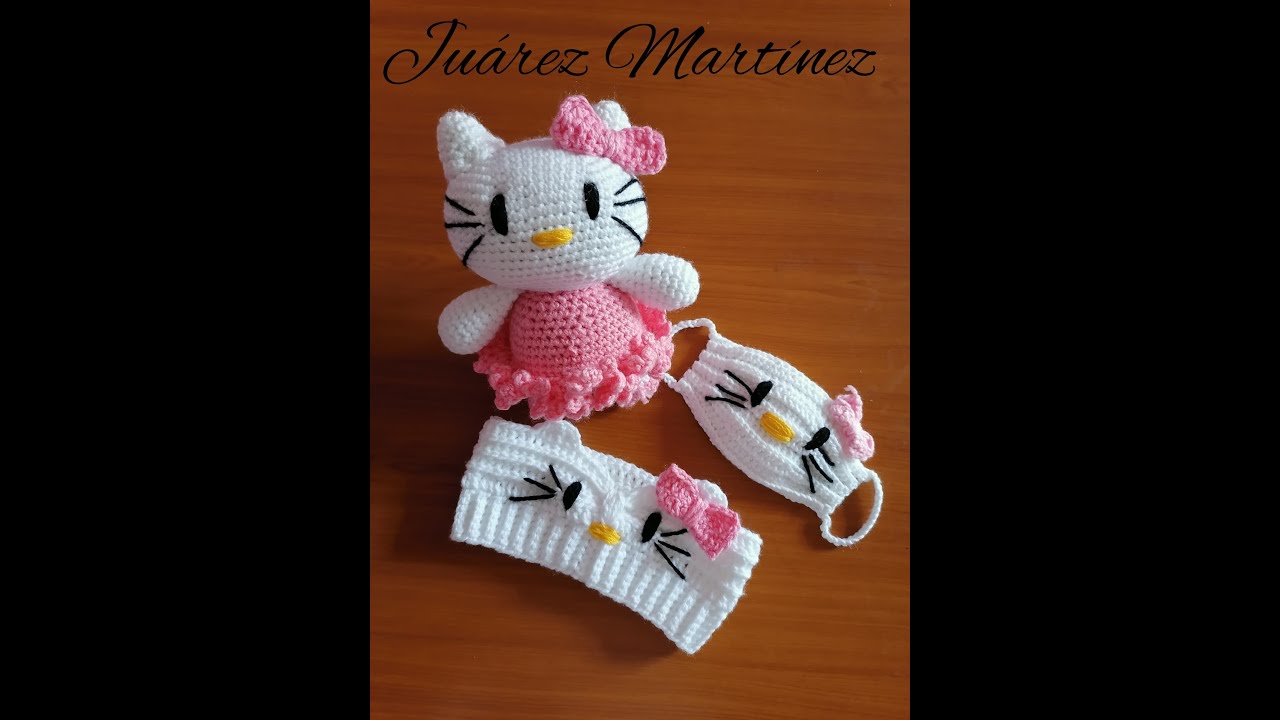 🥰😍👧diadema,turbante,vincha  de🥰😍👧 hello kitty tejida a crochet 🥰😍👧
