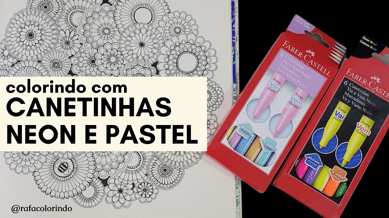 Colorindo com CANETINHA FABER CASTELL Pastel e Neon [ Livro de Colorir Jardim Secreto