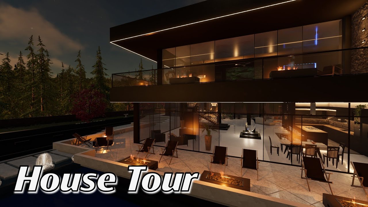 Modern House (Night Tour) House Flipper 2 (Sandbox Mode)