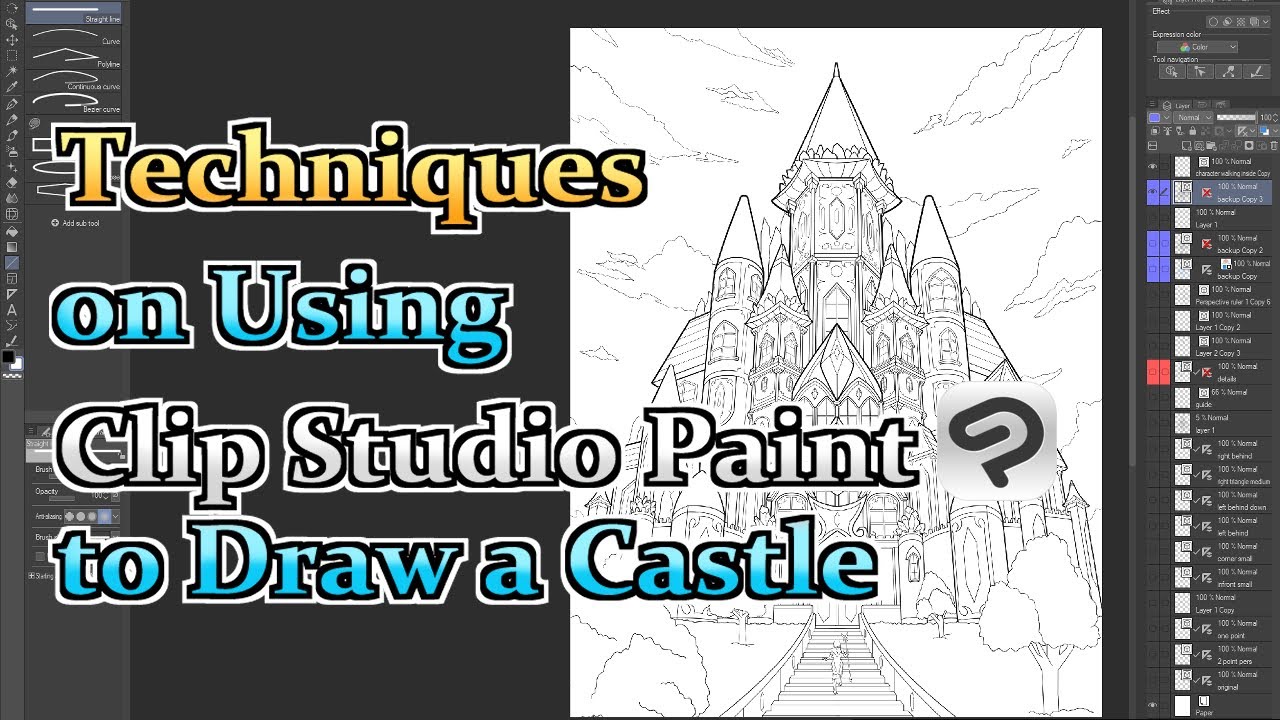 Techniques on Using Clip Studio Paint to Draw a Castle