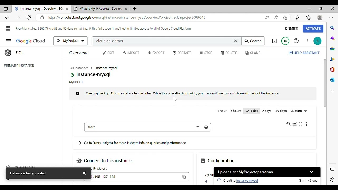 Google Cloud -  Mysql Configuration