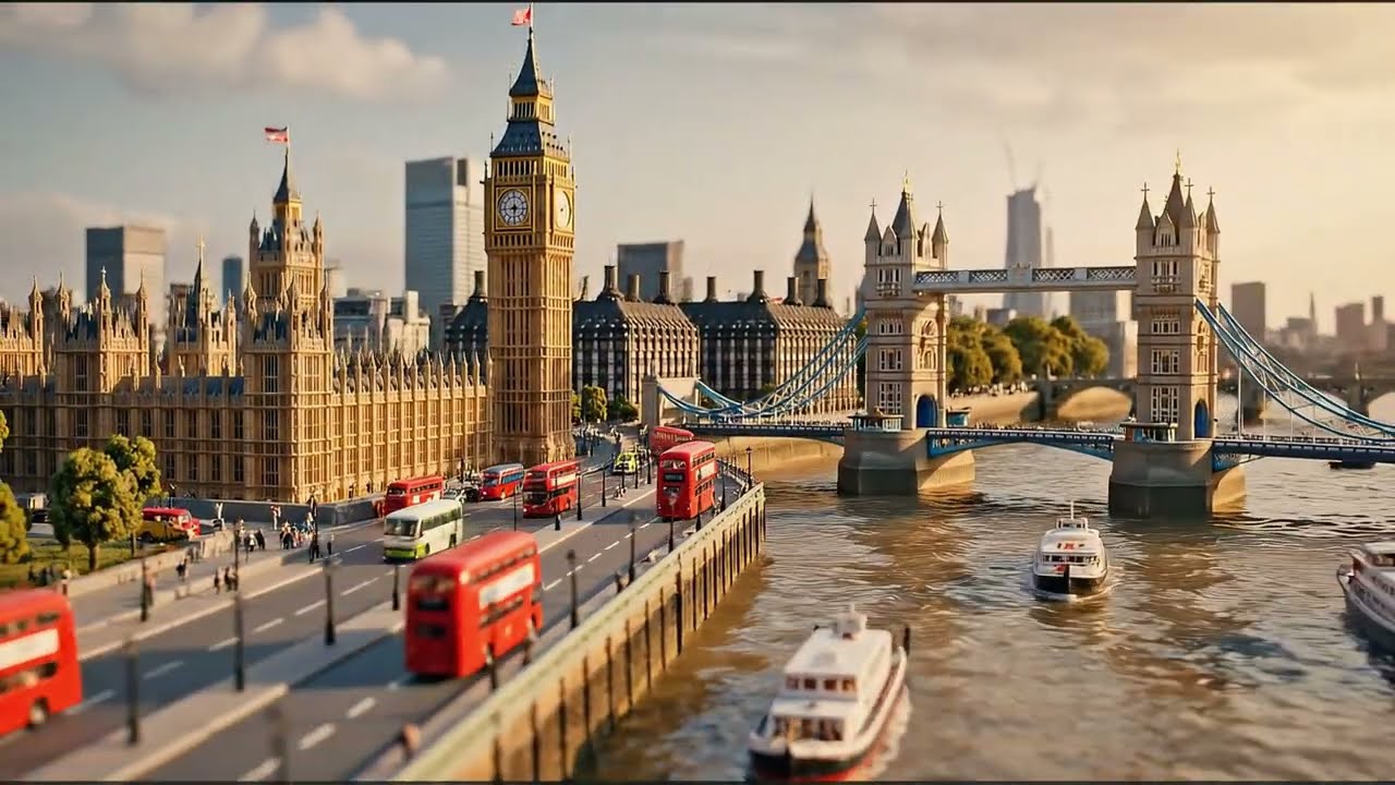 Mini London Drone Flight &ndash; Big Ben & Tower Bridge on My Table