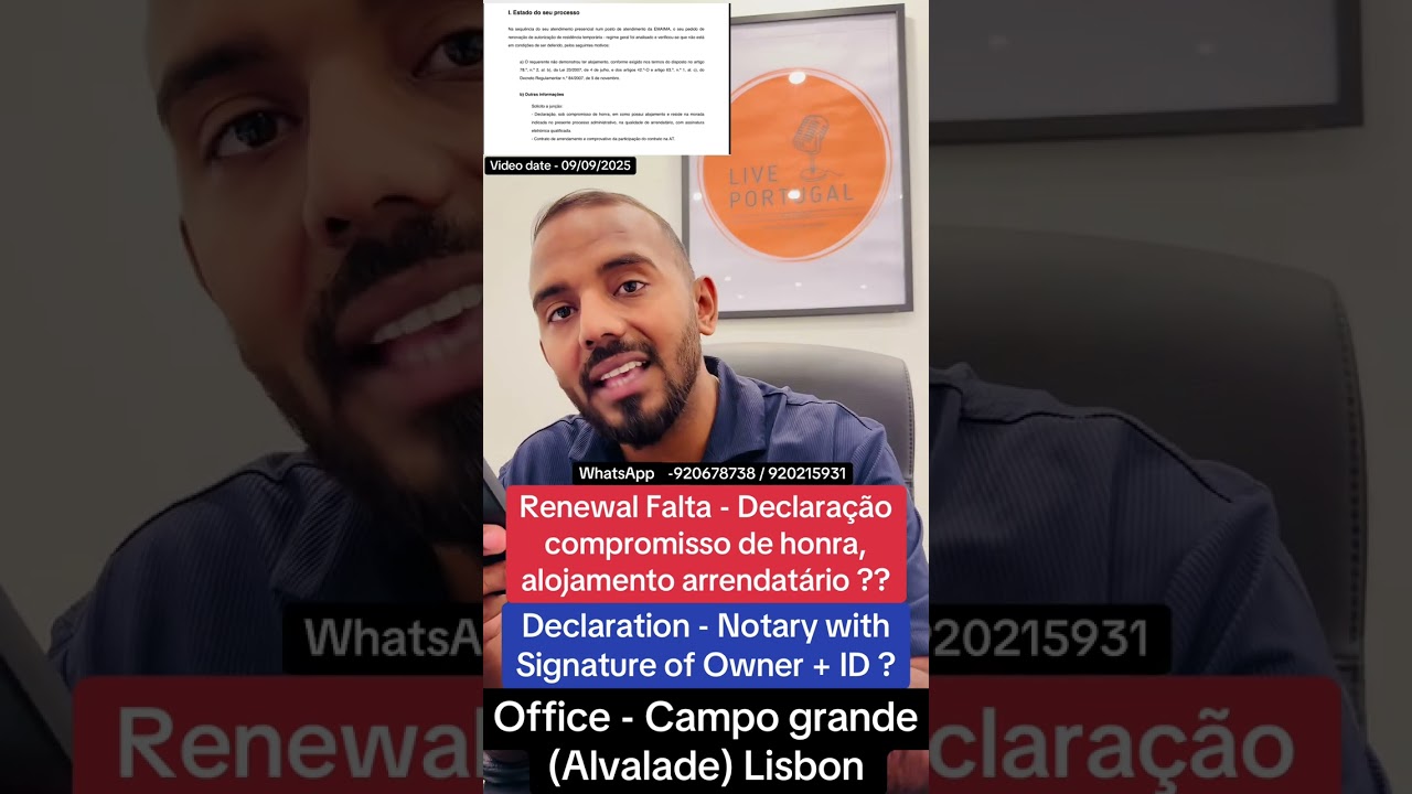 Renewal Falta - Declara&ccedil;&atilde;o  de honra, alojamento arrendat&aacute;rio ? &reg;Live Portugal By Harry | Portugal
