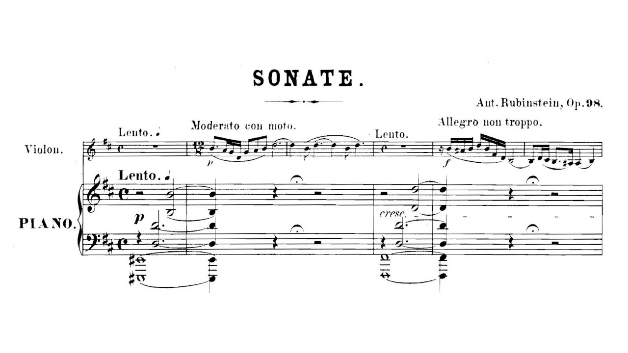 Anton Rubinstein – Violin Sonata No.3, in B minor