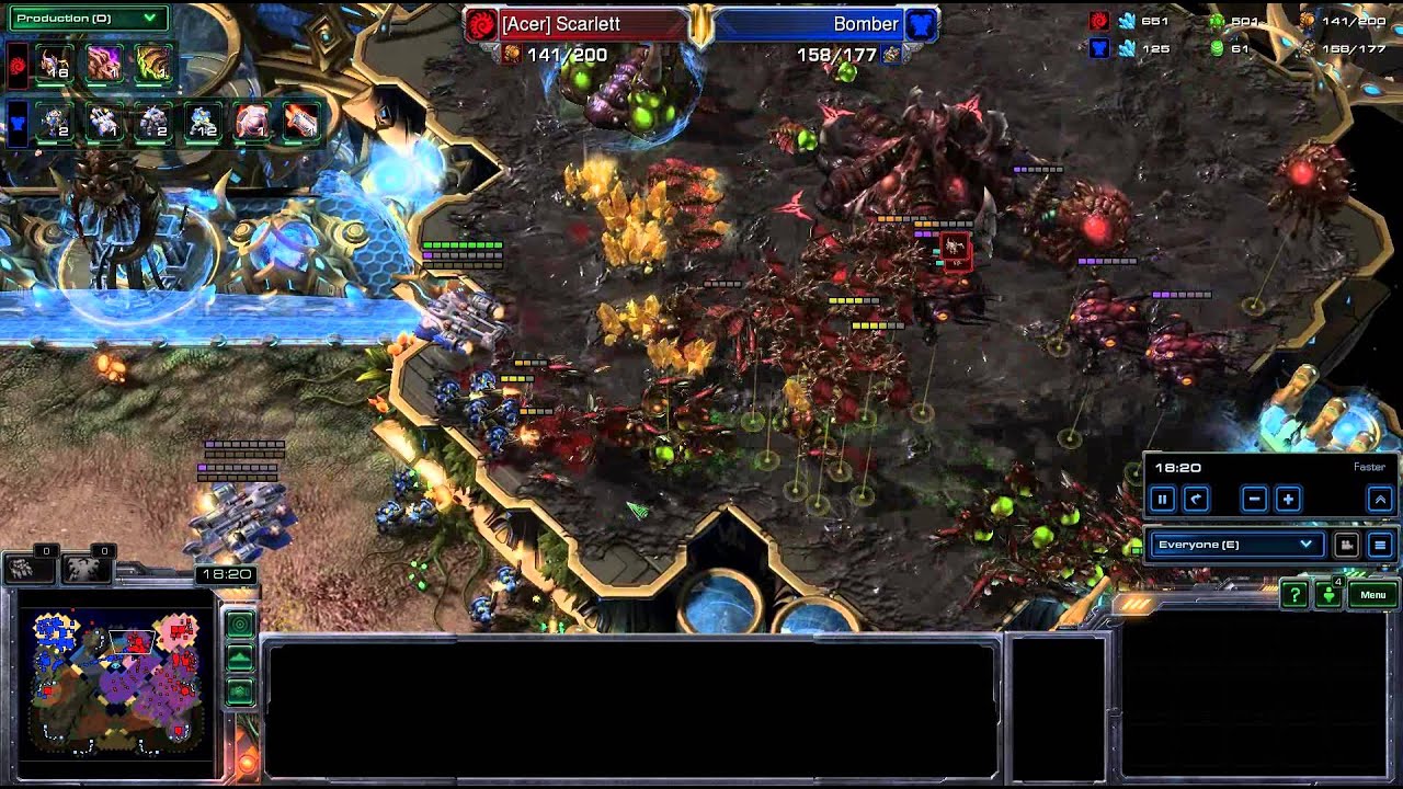 HD Starcraft 2 Bomber v Scarlet TvZ g3