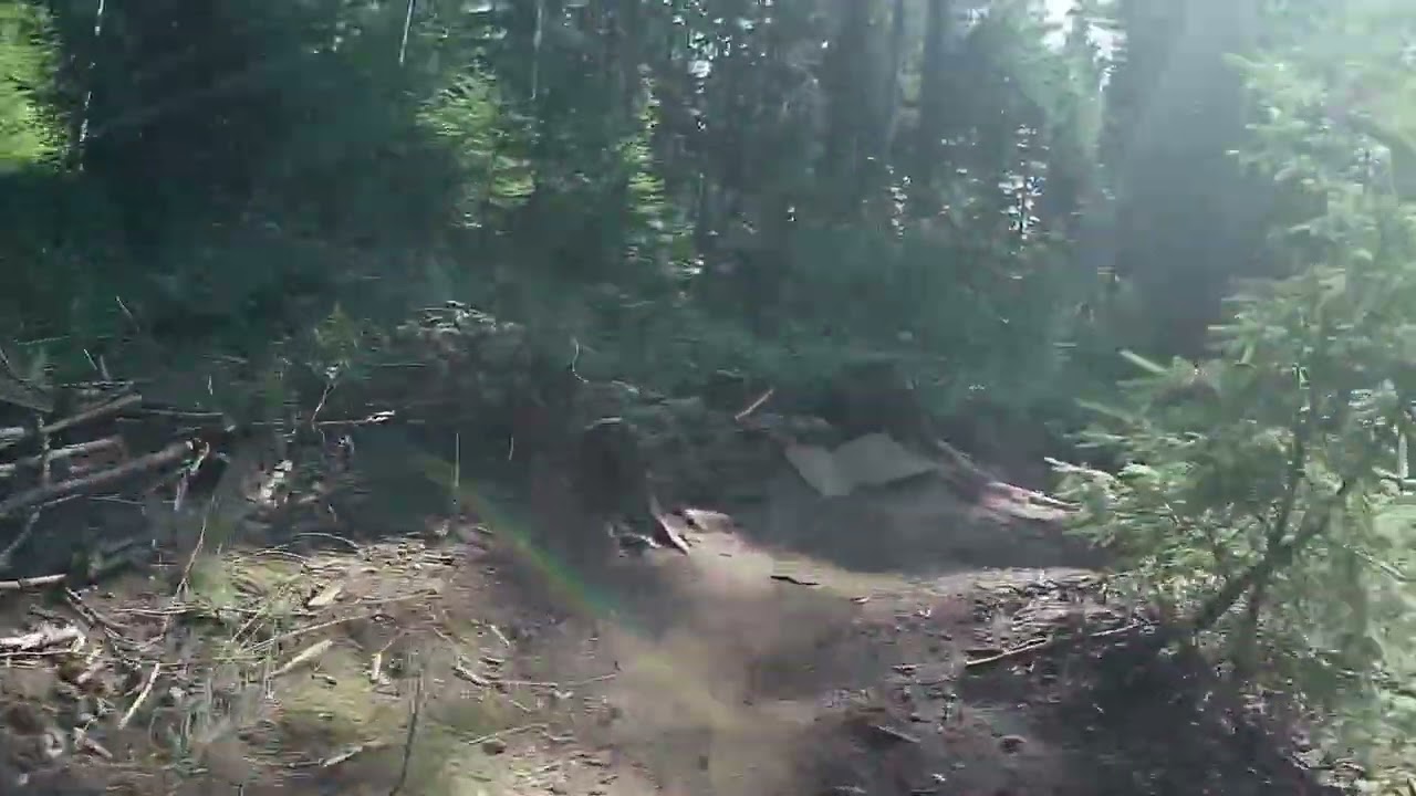 Wir fahren vorsichtig und langsam ein paar Trails      (Dass erste mal roter trail)