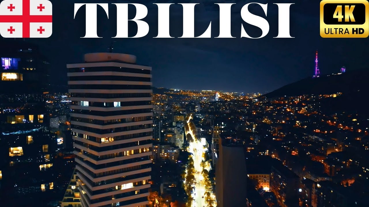 【4K】Night Tbilisi, Drone Shots